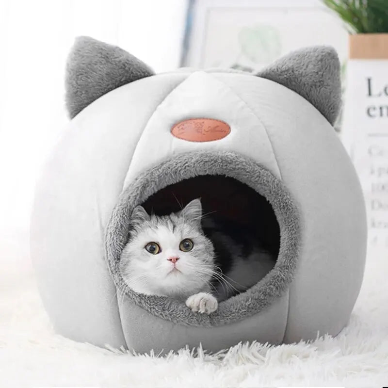Calming Cat Cave Bed - Enclosed Deep-Sleep Design